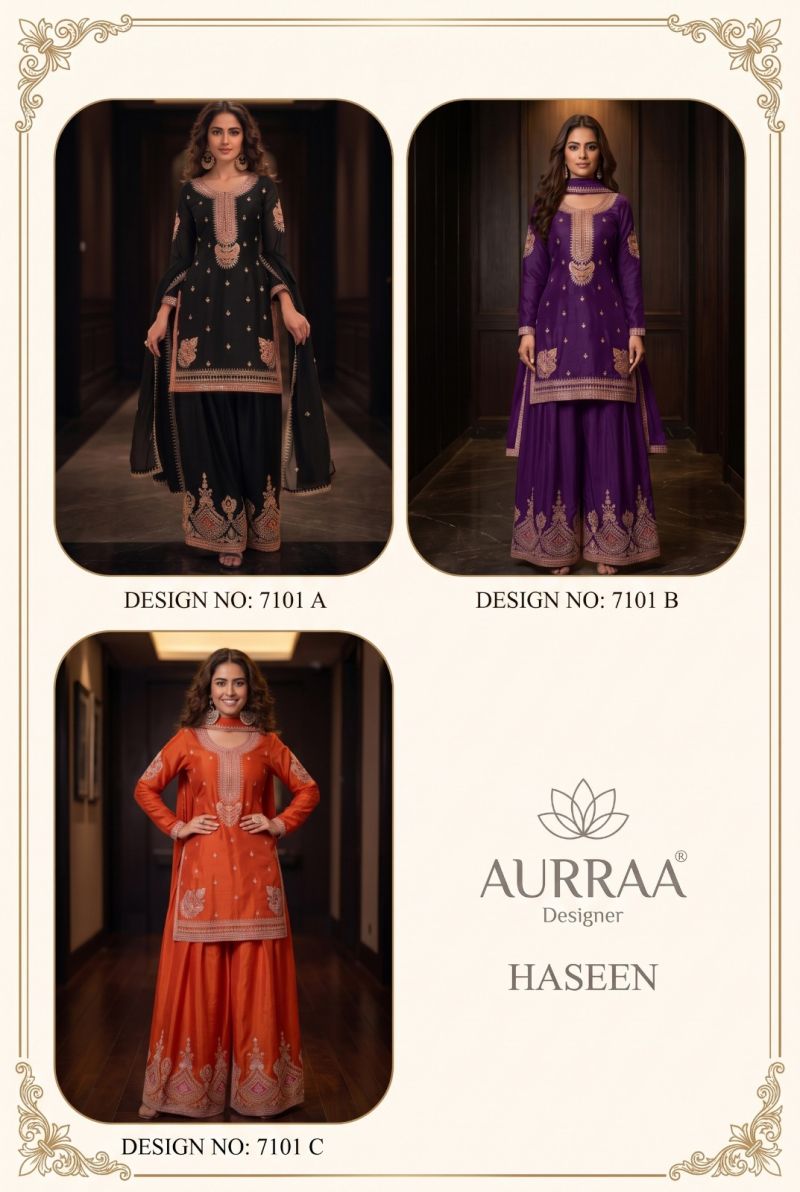 Aurraa Haseen Chinon Embroidered Readymade Salwar Kameez — Designer Readymade Suits, MPA wholesale from Surat — view 8