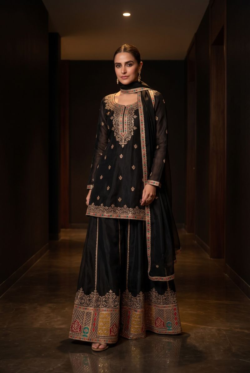 Aurraa Kathaa Chinon Embroidered Designer Readymade Salwar Suit — Wholesale Readymade Suit, Vardan Ethnic wholesale from Surat — view 8