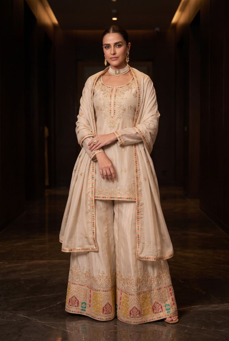 Aurraa Kathaa Chinon Embroidered Designer Readymade Salwar Suit — Wholesale Readymade Suit, Vardan Ethnic wholesale from Surat — view 7