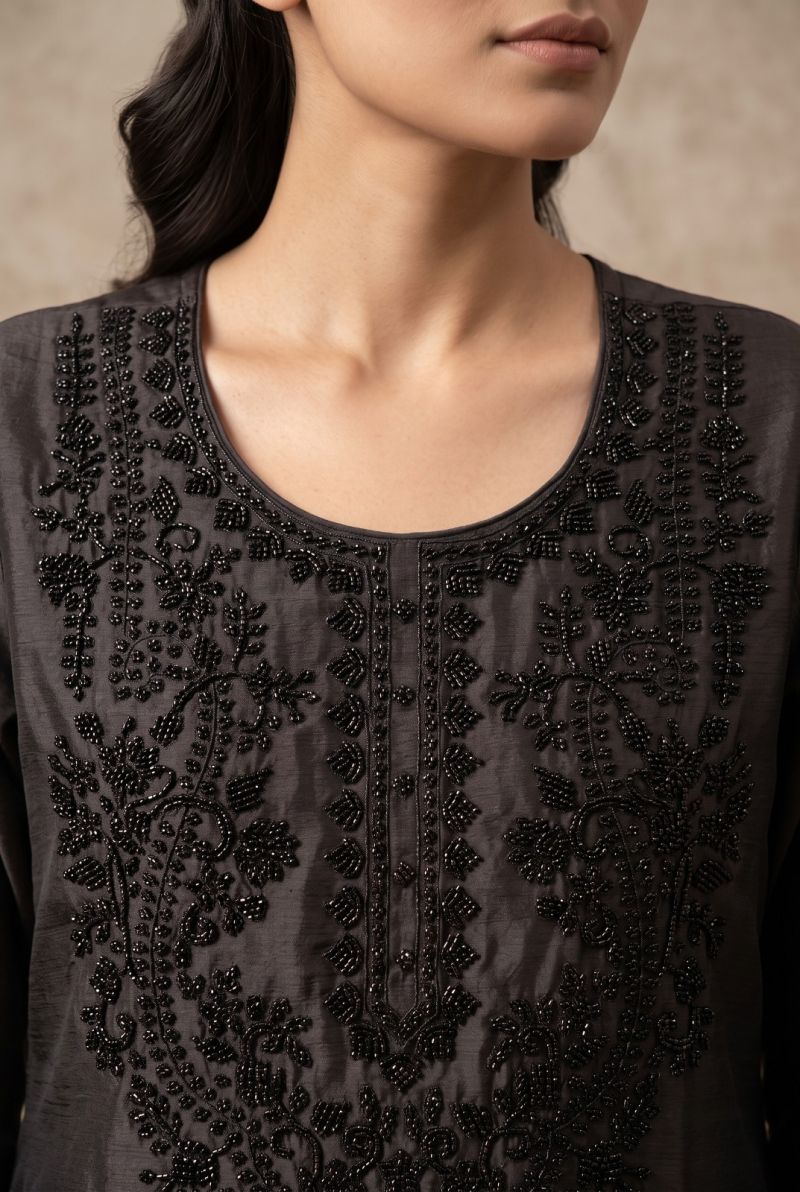 Aurraa Leena Chinon Beads Work Kurti Sharara With Dupatta Catalog — Wholesale Salwar Suits, Vardan Ethnic wholesale from Surat — view 5