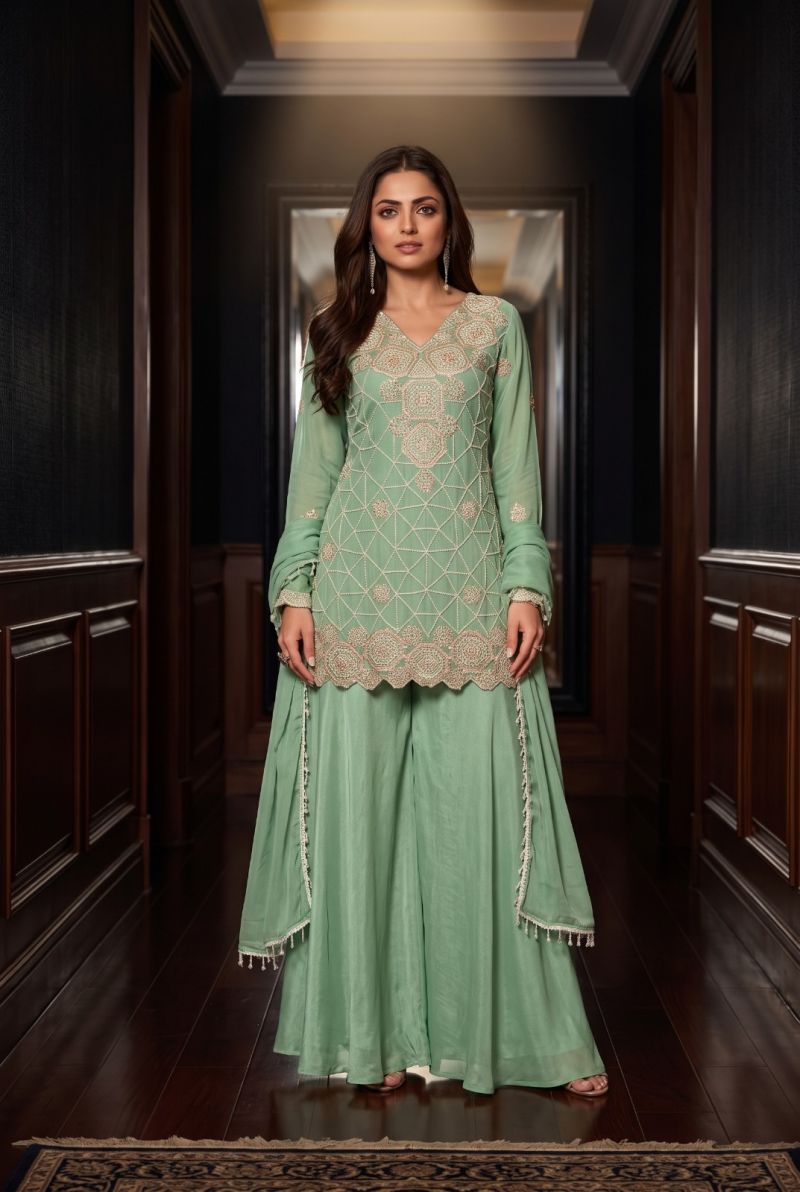Aurraa Maleeka Chinon Beads Work Salwar Kameez Catalog