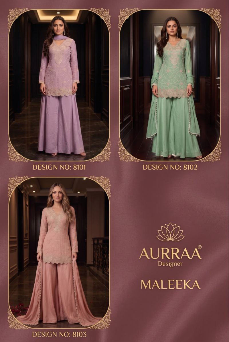 Aurraa Maleeka Chinon Beads Work Salwar Kameez Catalog — Wholesale Pakistani Suits, MPA wholesale from Surat — view 3