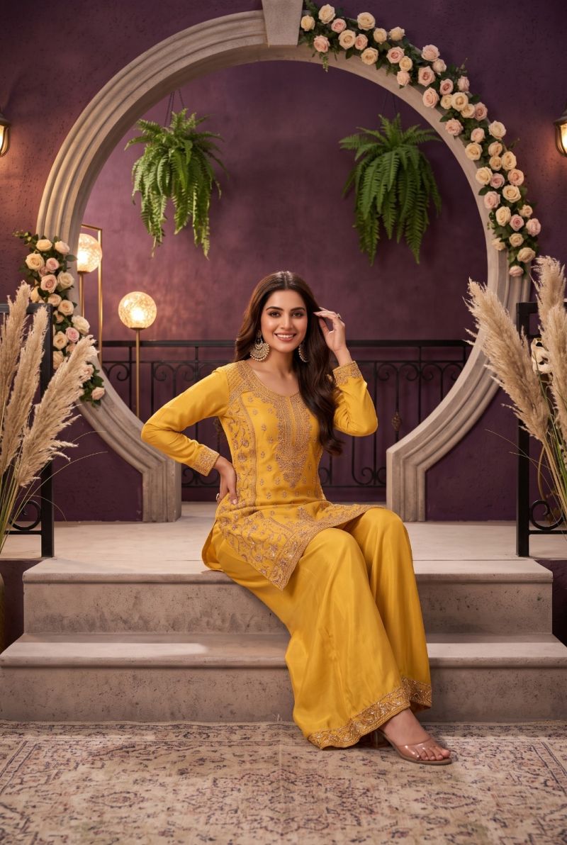 Aurraa Reema Chinon Beads Work Salwar Kameez Catalog — Wholesale Readymade Suit, Vardan Ethnic wholesale from Surat — view 6