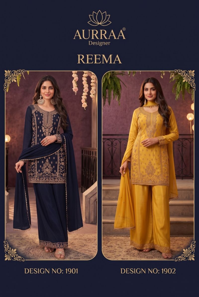 Aurraa Reema Chinon Beads Work Salwar Kameez Catalog — Wholesale Readymade Suit, Vardan Ethnic wholesale from Surat — view 7