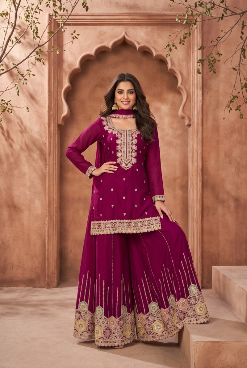 Aurraa Retvi Chinon With Daman Work Salwar Kameez Catalog — Wholesale Kurtis, Vardan Ethnic wholesale from Surat — view 3