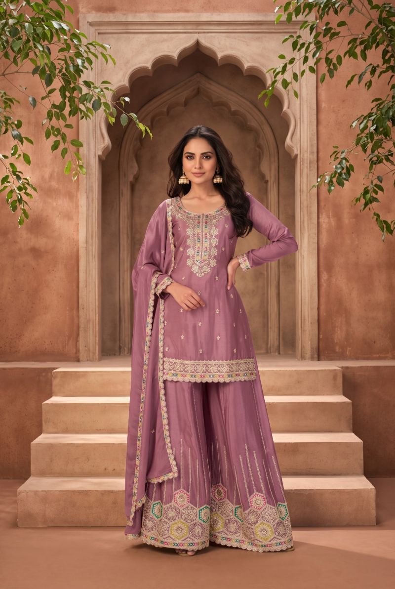 Aurraa Retvi Chinon With Daman Work Salwar Kameez Catalog — Wholesale Kurtis, Vardan Ethnic wholesale from Surat — view 5
