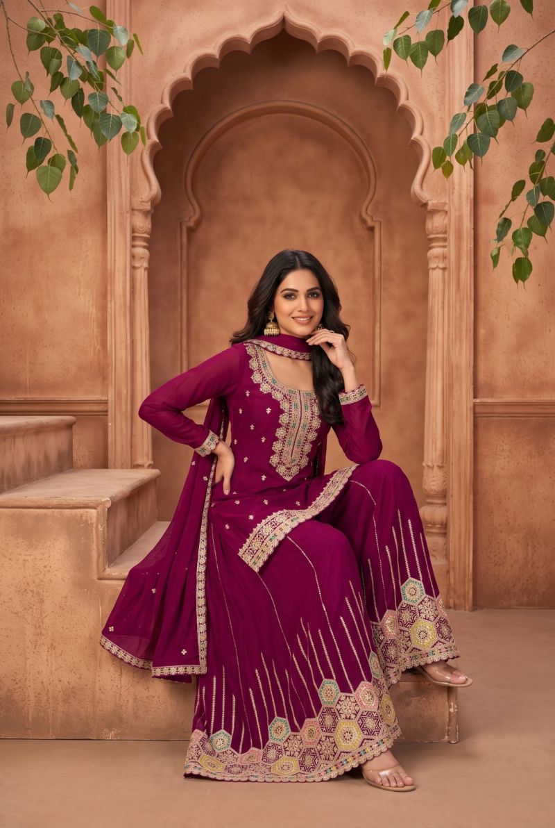 Aurraa Retvi Chinon With Daman Work Salwar Kameez Catalog