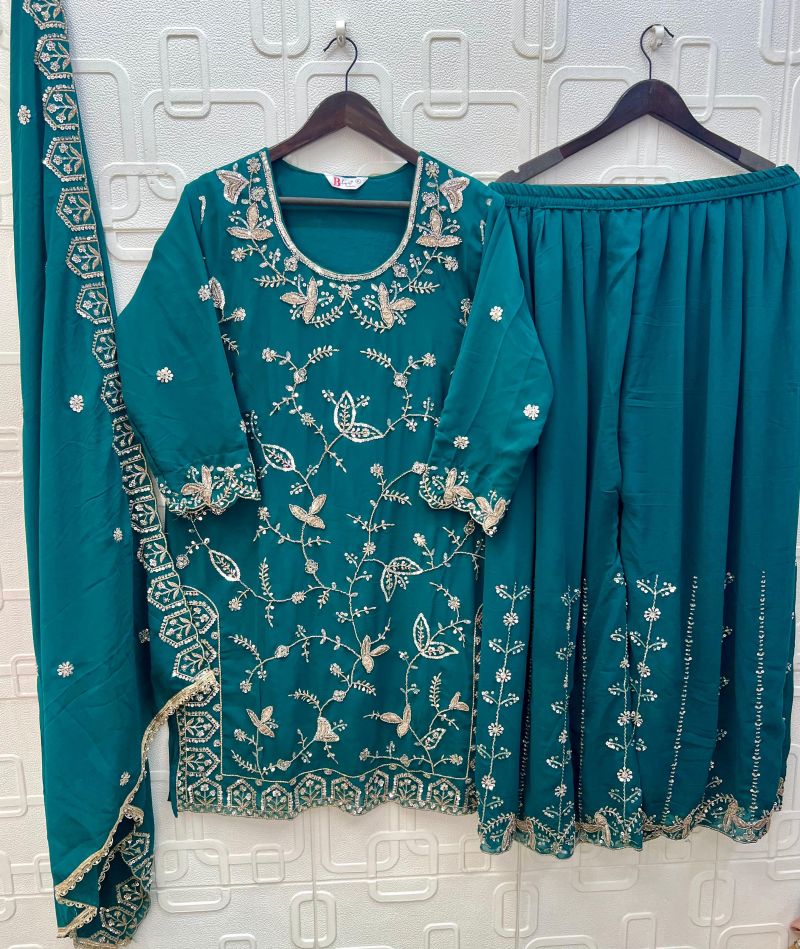 Bilqis B 259 A To D Faux Georgette Embroidered Salwar Kameez — Wholesale Kurtis, Vardan Ethnic wholesale from Surat — view 5