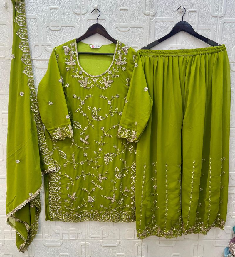 Bilqis B 259 A To D Faux Georgette Embroidered Salwar Kameez — Wholesale Kurtis, Vardan Ethnic wholesale from Surat — view 7