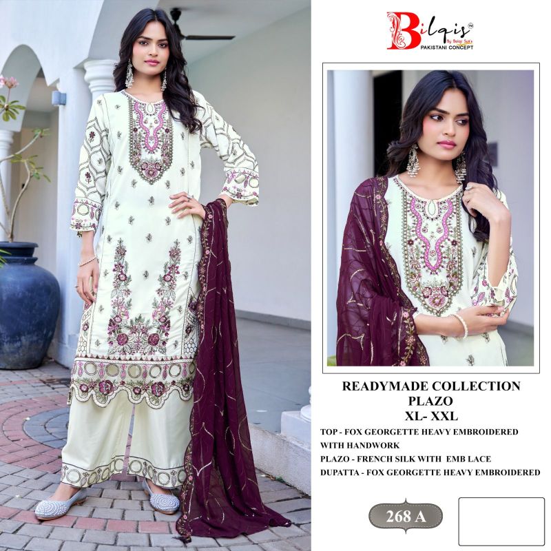 Bilqis B 268 A to D Faux Georgette Embroidered Salwar Kameez