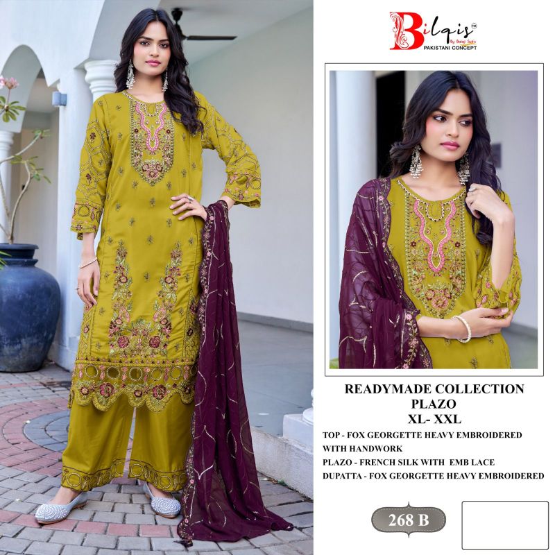 Bilqis B 268 A to D Faux Georgette Embroidered Salwar Kameez — Wholesale Kurtis, Vardan Ethnic wholesale from Surat — view 2