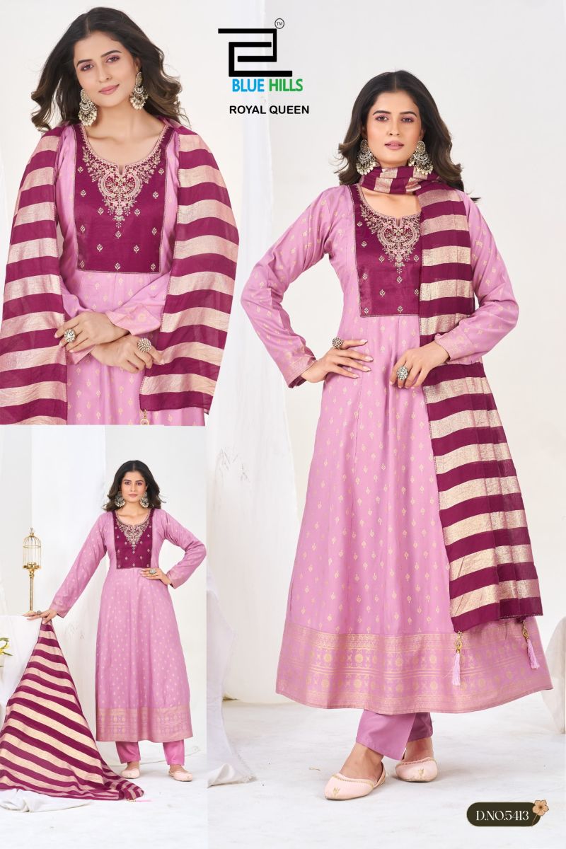 Blue Hills Royal Queen RayonThread Work Kurti With Bottom Dupatta Set — Rayon Kurti, Blue Hills wholesale from Surat — view 6