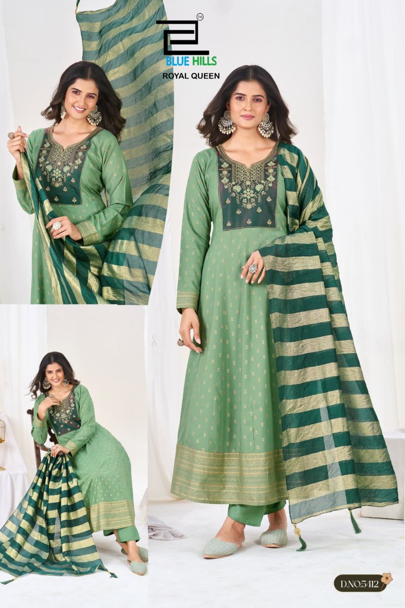 Blue Hills Royal Queen RayonThread Work Kurti With Bottom Dupatta Set — Rayon Kurti, Blue Hills wholesale from Surat — view 5