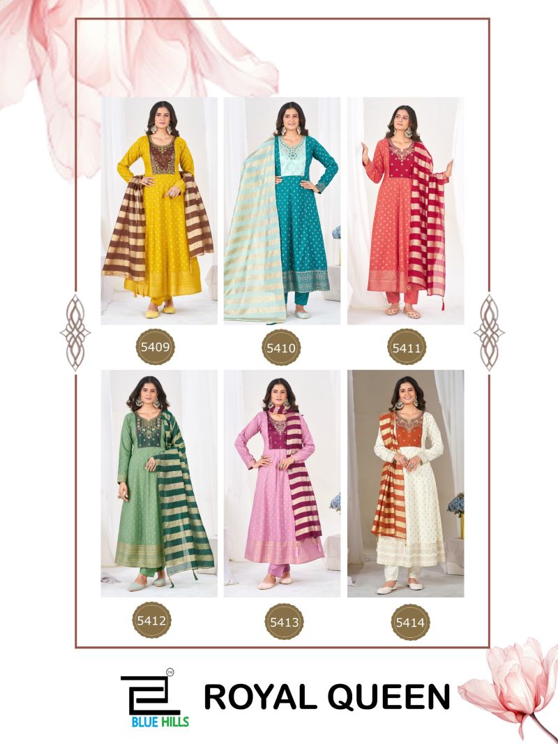 Blue Hills Royal Queen RayonThread Work Kurti With Bottom Dupatta Set — Rayon Kurti, Blue Hills wholesale from Surat — view 7