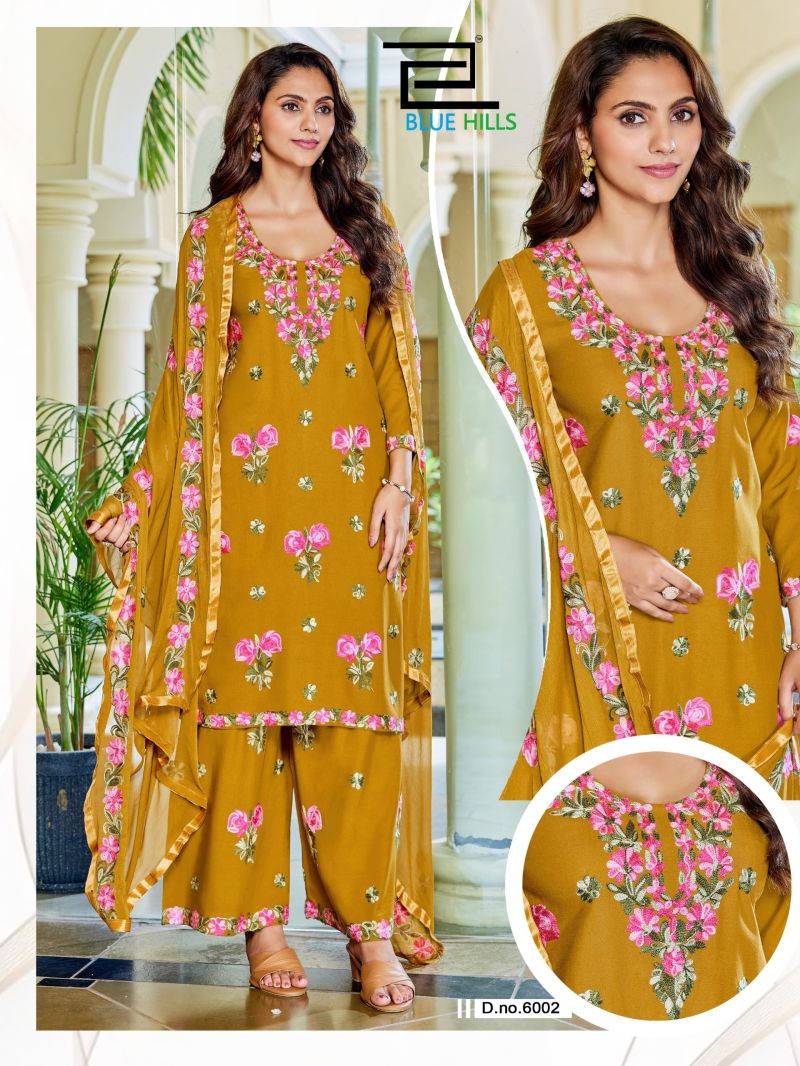 Blue Hills Jannat Vol 3 Rayon Embroidered Kurti With Bottom Dupatta Set — Wholesale Salwar Suits, Vardan Ethnic wholesale from Surat — view 2