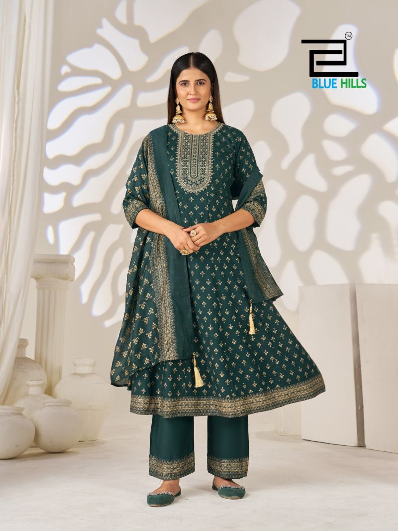 Blue Hills Lights Of Festival Plus Size Rayon  Kurti With Bottom Dupatta Set — Wholesale Readymade Suit, Blue Hills wholesale from Surat — view 4