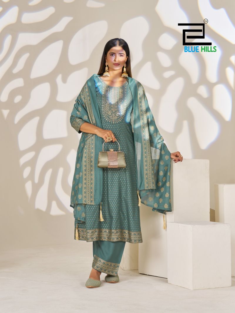 Blue Hills Lights Of Festival Plus Size Rayon  Kurti With Bottom Dupatta Set
