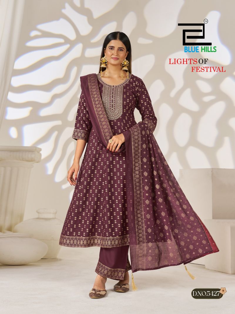 Blue Hills Lights Of Festival Plus Size Rayon  Kurti With Bottom Dupatta Set — Wholesale Readymade Suit, Blue Hills wholesale from Surat — view 2