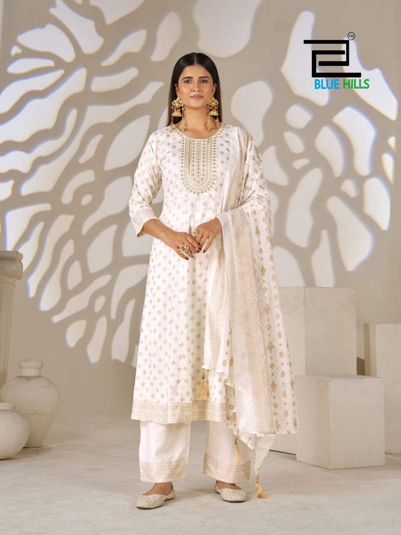 Blue Hills Lights Of Festival Plus Size Rayon  Kurti With Bottom Dupatta Set — Wholesale Readymade Suit, Blue Hills wholesale from Surat — view 7