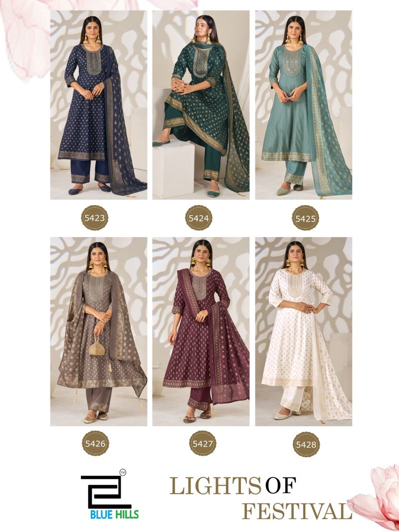 Blue Hills Lights Of Festival Plus Size Rayon  Kurti With Bottom Dupatta Set — Wholesale Readymade Suit, Blue Hills wholesale from Surat — view 5