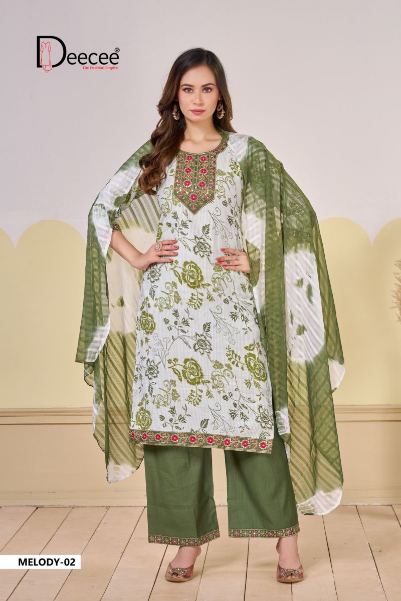 Deecee Melody Barlin Print Embroidered Kurti With Bottom Dupatta Set — Wholesale Readymade Suit, DEECEE wholesale from Surat — view 8