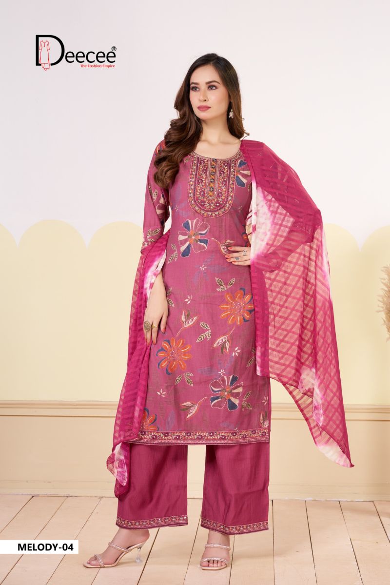 Deecee Melody Barlin Print Embroidered Kurti With Bottom Dupatta Set — Wholesale Readymade Suit, DEECEE wholesale from Surat — view 9