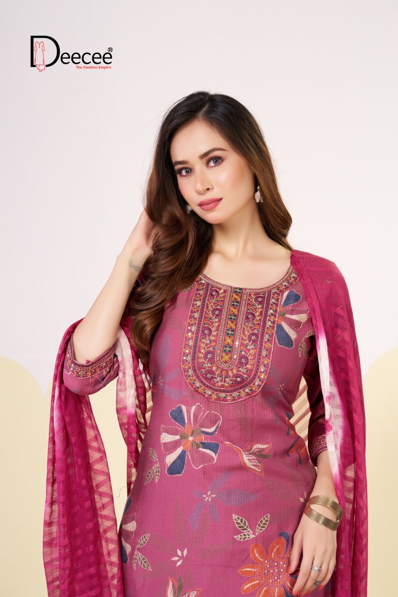 Deecee Melody Barlin Print Embroidered Kurti With Bottom Dupatta Set — Wholesale Readymade Suit, DEECEE wholesale from Surat — view 2