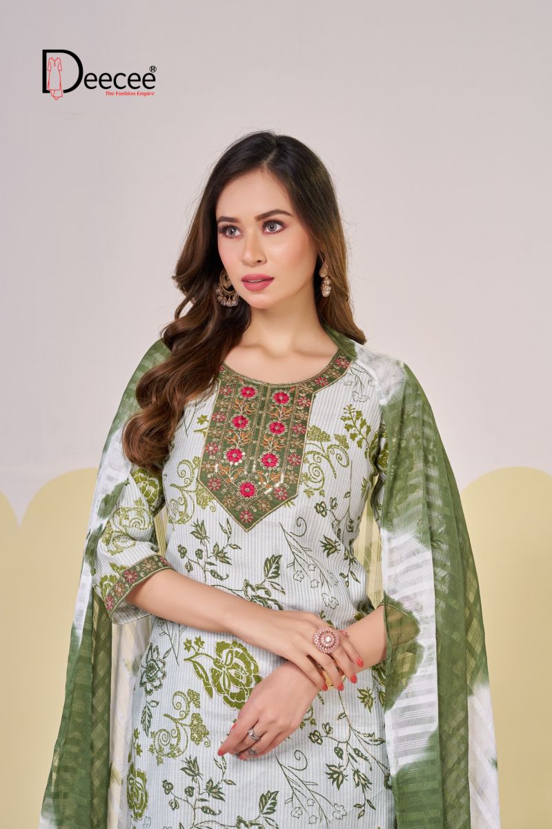 Deecee Melody Barlin Print Embroidered Kurti With Bottom Dupatta Set — Wholesale Readymade Suit, DEECEE wholesale from Surat — view 4