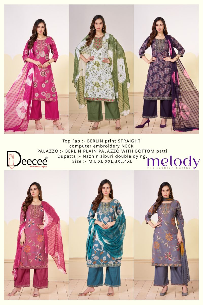 Deecee Melody Barlin Print Embroidered Kurti With Bottom Dupatta Set — Wholesale Readymade Suit, DEECEE wholesale from Surat — view 5