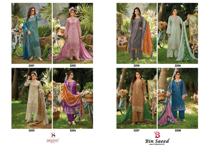 Deepsy Bin Saeed Vol 22 Cotton With Embroidery Catalog — Wholesale Salwar Suits, Vardan Ethnic wholesale from Surat — view 6