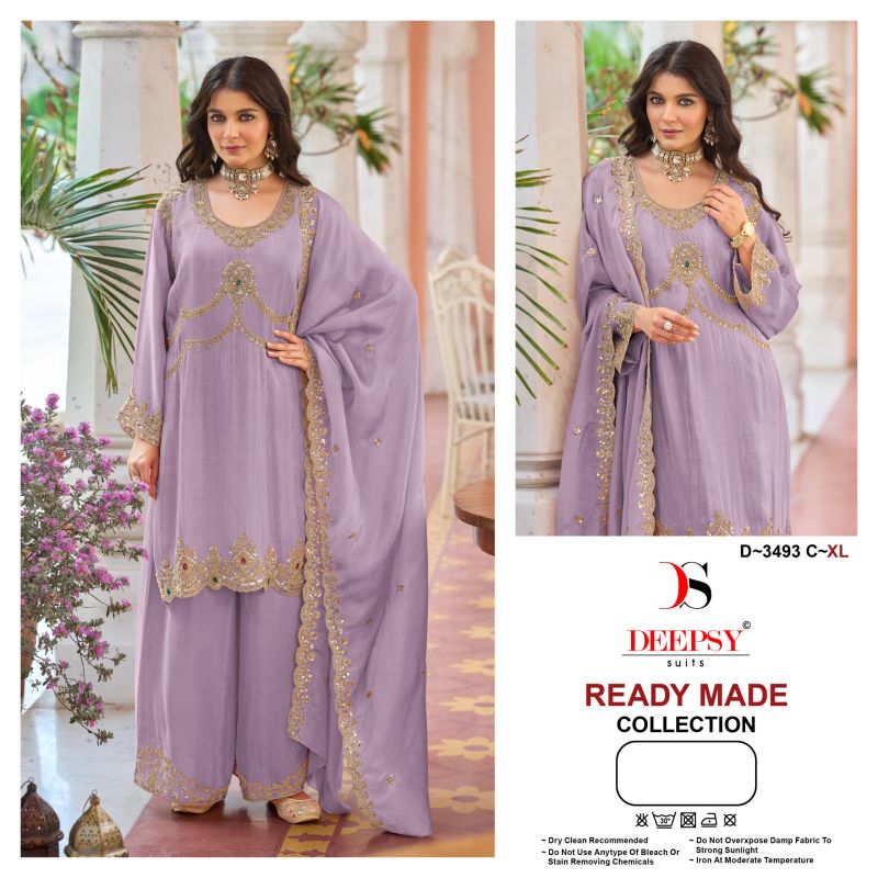 Deepsy D 3493 A To D Readymade Viscose Beats Work Salwar Kameez — Designer Readymade Suits, Deepsy Suit wholesale from Surat — view 4