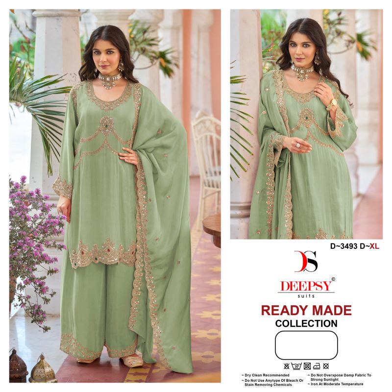 Deepsy D 3493 A To D Readymade Viscose Beats Work Salwar Kameez — Designer Readymade Suits, Deepsy Suit wholesale from Surat — view 3