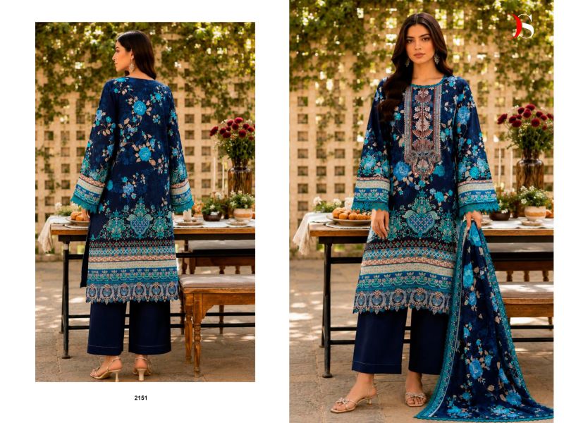 Deepsy Jade Bliss Lawn Vol 6 Chiffon Dupatta Cotton Patch Embroidered Salwar Kameez