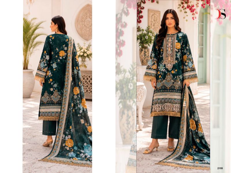 Deepsy Jade Bliss Lawn Vol 6 Cotton Dupatta Cotton Patch Embroidered Salwar Kameez — Cotton Dress Material, Vardan Ethnic wholesale from Surat — view 6