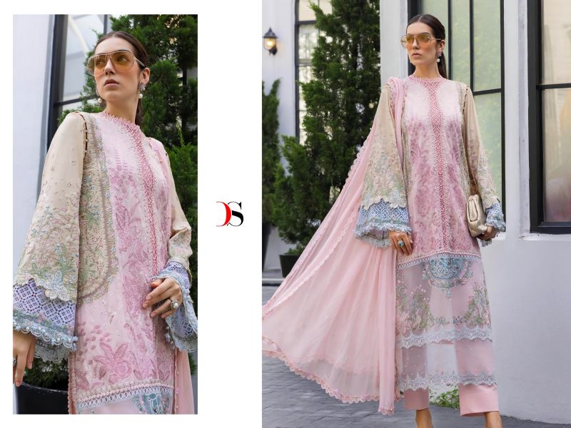 Deepsy Maria B Ultra Luxury Lawn Collection Vol 1 Cotton Embroidered Suit — Wholesale Pakistani Suits, Deepsy Suit wholesale from Surat — view 7
