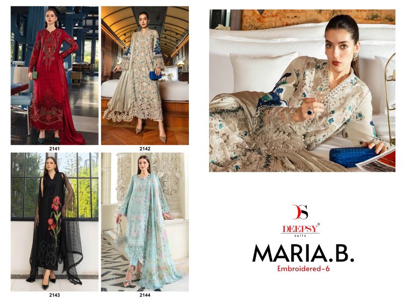 Deepsy Maria B Embroidered Vol 6 Cotton Embroidered Pakistani Salwar Kameez — Wholesale Pakistani Suits, Deepsy Suit wholesale from Surat — view 3