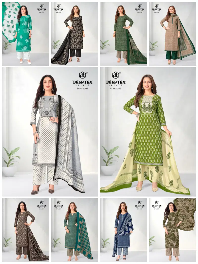 Deeptex Aaliza Vol 12 Cotton Printed Fancy Dress Material Catalog — Wholesale Salwar Suits, Vardan Ethnic wholesale from Surat — view 11