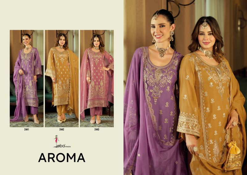 Eba Aroma Organza Embroidered Salwar Kameez Catalog — Wholesale Salwar Suits, Vardan Ethnic wholesale from Surat — view 4