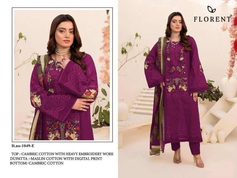 Florant 1049 E And F Cambric Cotton Embroidery Pakistani Salwar Kameez Catalog — Festive Designer Catalog, Vardan Ethnic wholesale from Surat — view 2