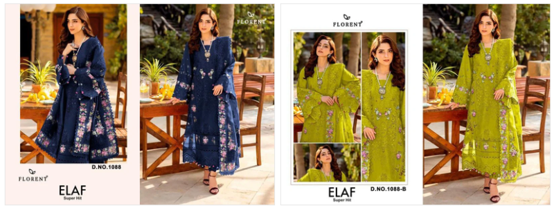 Florent 1088 A And B Cambric Cotton Embroidered Salwar Kameez Catalog — Wholesale Readymade Suit, Vardan Ethnic wholesale from Surat — view 4