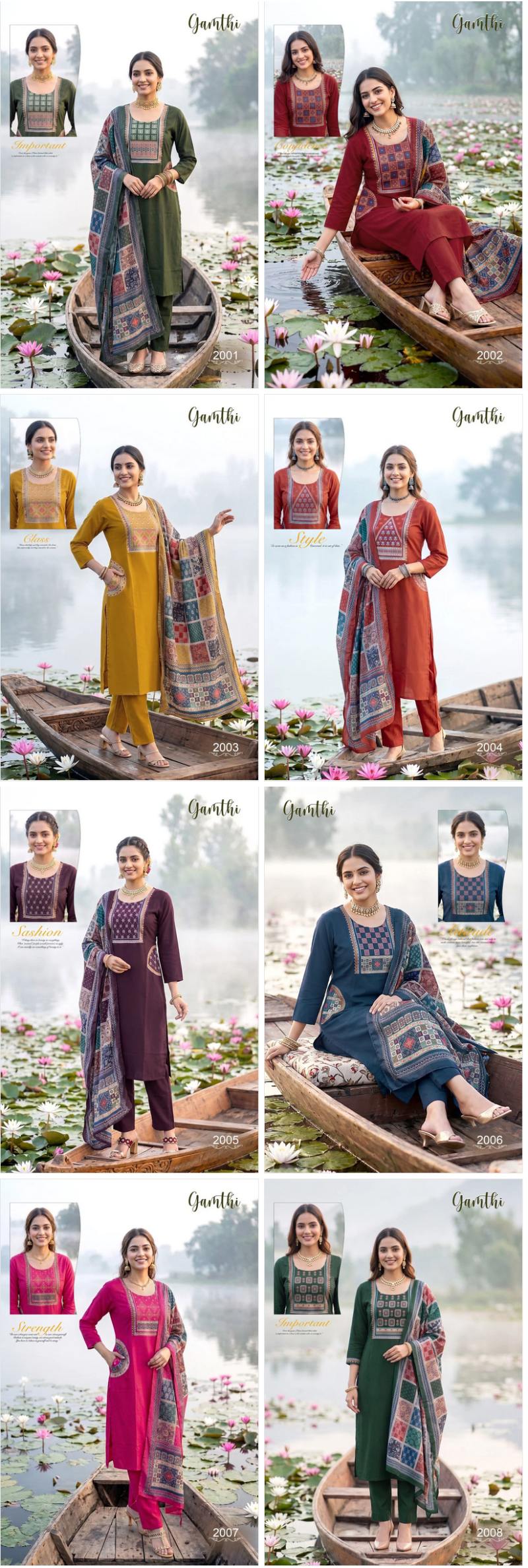 Gamthi 1 Dhabu Cotton Embroidered Kurti With Bottom Dupatta Set — Wholesale Kurtis, Vardan Ethnic wholesale from Surat — view 9
