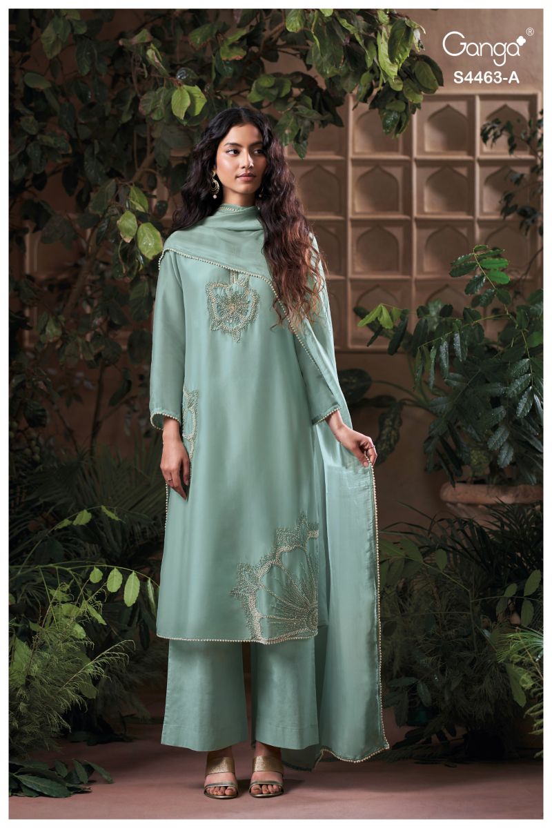 Ganga Aivoria 4463 Bemberg Silk Beads Embroidered Salwar Suit — Wholesale Salwar Suits, Ganga wholesale from Surat — view 6
