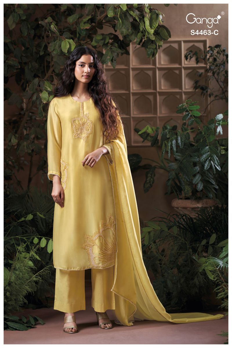 Ganga Aivoria 4463 Bemberg Silk Beads Embroidered Salwar Suit — Wholesale Salwar Suits, Ganga wholesale from Surat — view 5