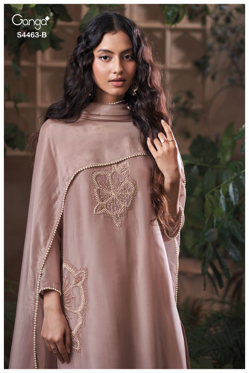 Ganga Aivoria 4463 Bemberg Silk Beads Embroidered Salwar Suit — Wholesale Salwar Suits, Ganga wholesale from Surat — view 4