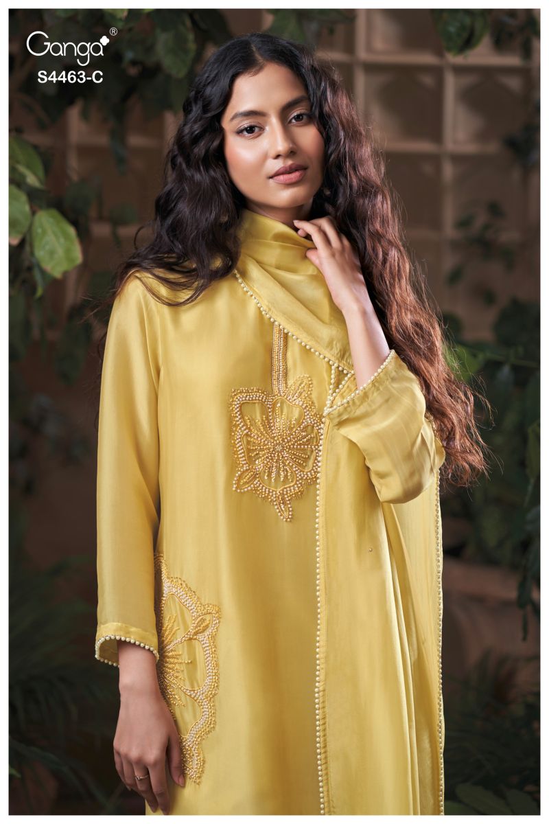 Ganga Aivoria 4463 Bemberg Silk Beads Embroidered Salwar Suit — Wholesale Salwar Suits, Ganga wholesale from Surat — view 2