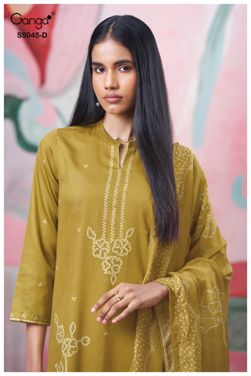 Ganga Cressa 5045 Cotton Satin Printed Salwar Kameez Catalog — Wholesale Salwar Suits, Ganga wholesale from Surat — view 5