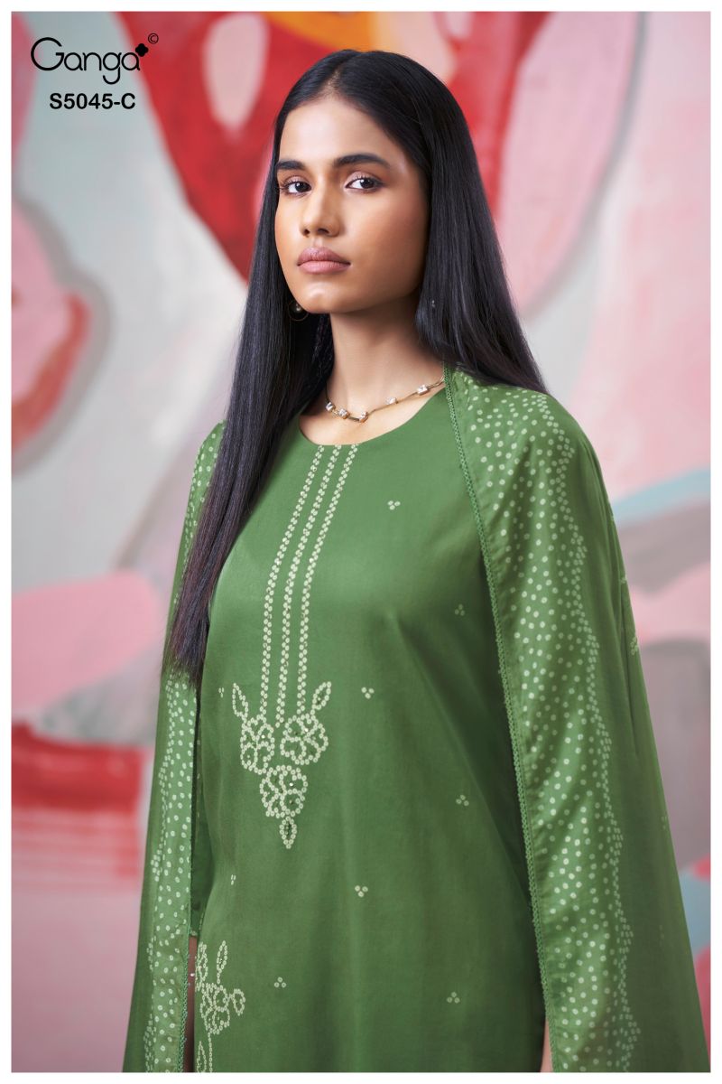 Ganga Cressa 5045 Cotton Satin Printed Salwar Kameez Catalog — Wholesale Salwar Suits, Ganga wholesale from Surat — view 8