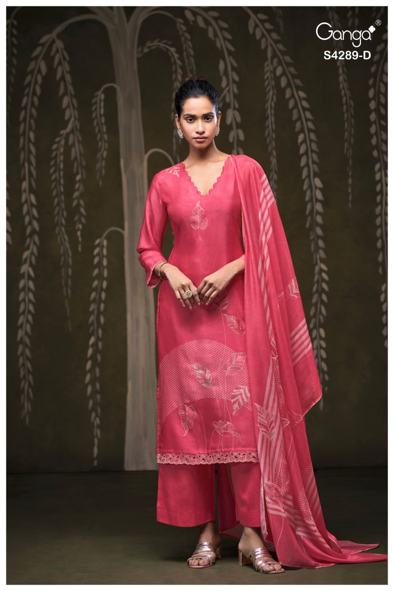 Ganga Deisha 4289 Bemberg Silk Embroidered Salwar Suit — Wholesale Dress Material, Ganga wholesale from Surat — view 7