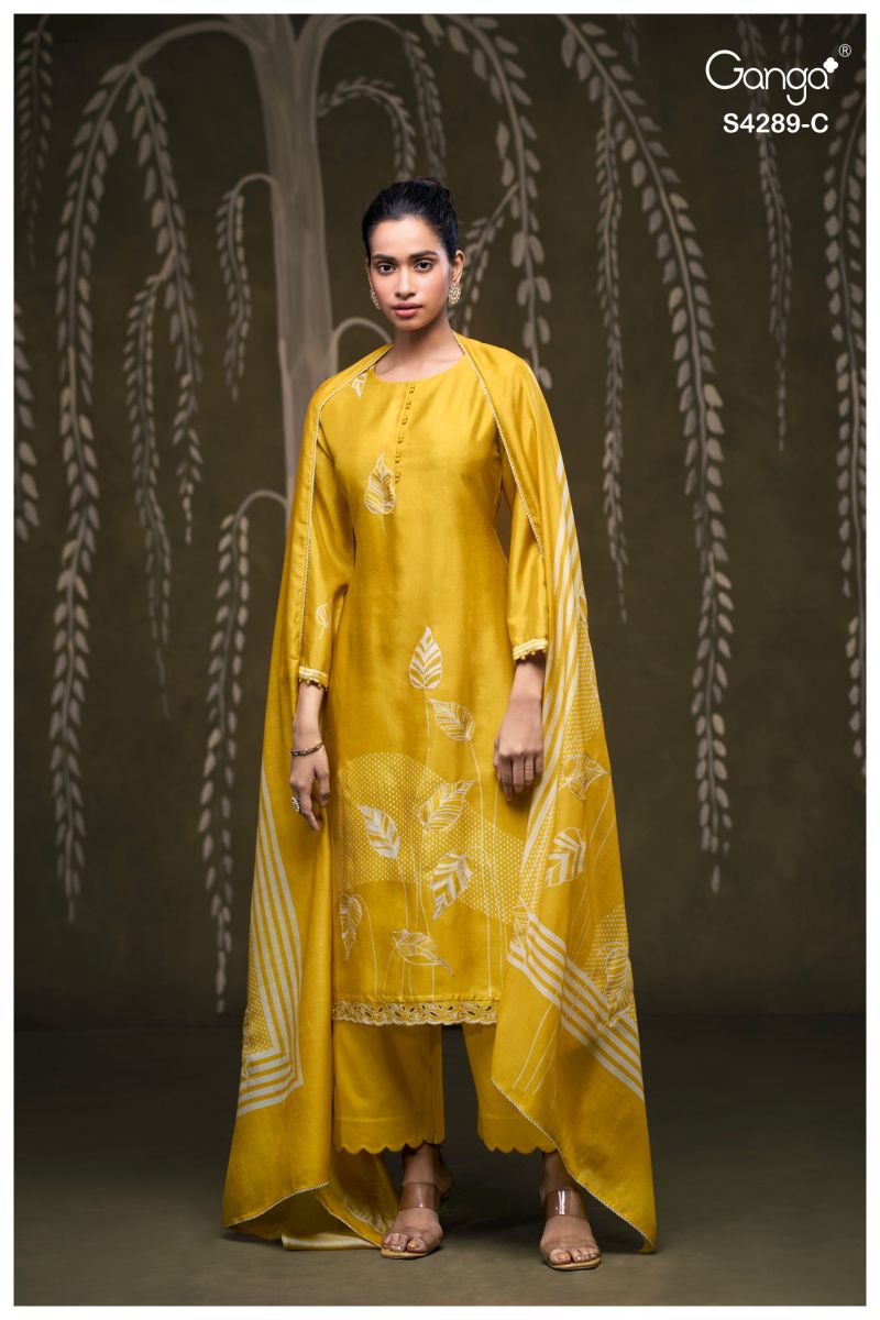 Ganga Deisha 4289 Bemberg Silk Embroidered Salwar Suit — Wholesale Dress Material, Ganga wholesale from Surat — view 4