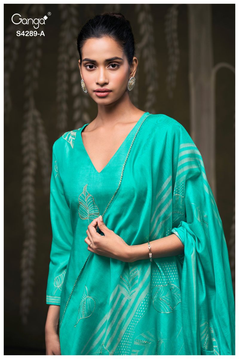 Ganga Deisha 4289 Bemberg Silk Embroidered Salwar Suit